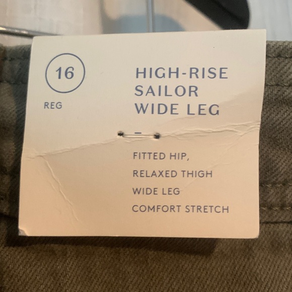 Universal Thread Women’s Olive green high-rise sailor wide leg denim jeans sz 16 - Picture 5 of 9